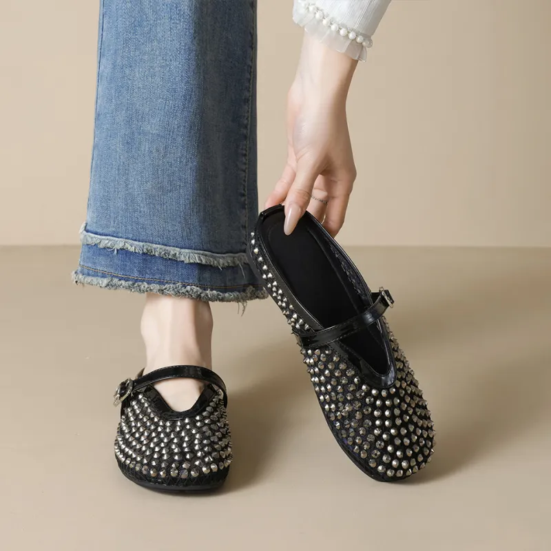 MADALLO Closed Toe Slippers Women's Black-3