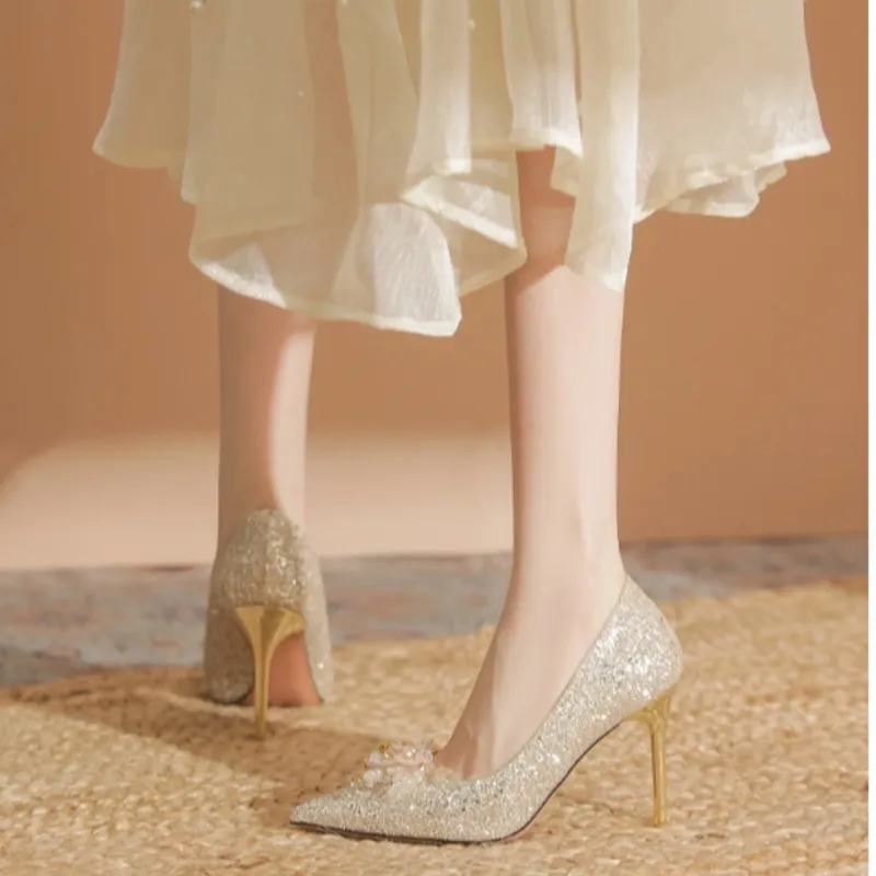 MADALLO High Heels Women's Champagne/Silver/Black-4