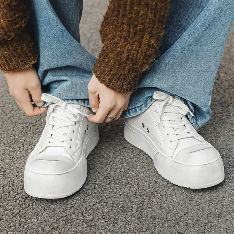 MADALLO Low Top Skateboard Shoes Men's White-1