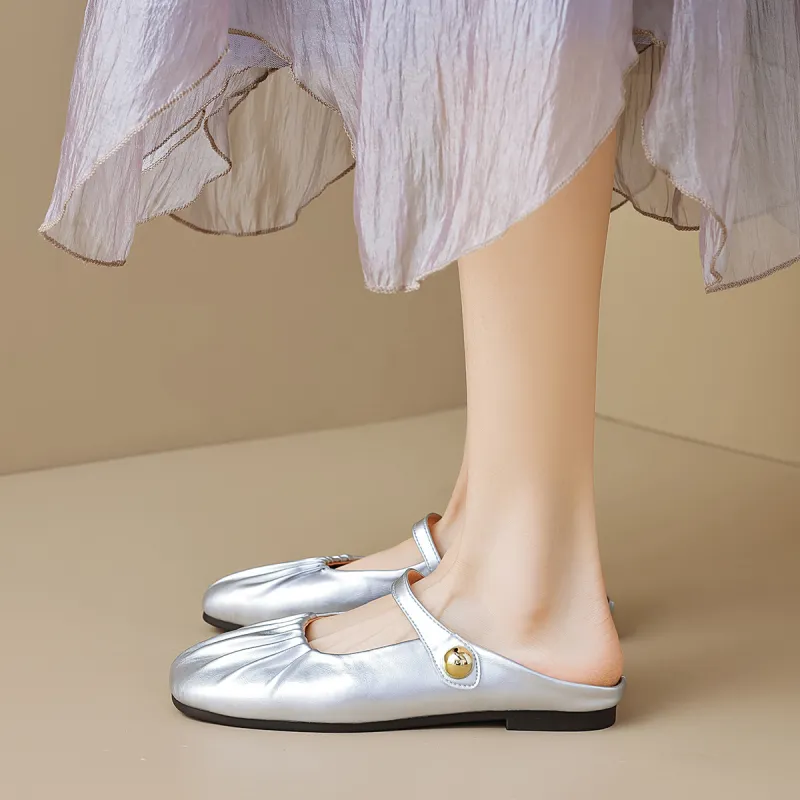 MADALLO Rubber Sole Slip Resistant Closed Toe Slippers Women's-7