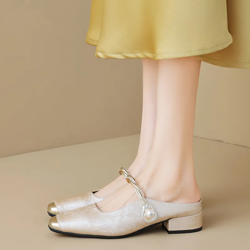 MADALLO Rubber Sole Odor Resistant Abrasion Resistant Slip Resistant Closed Toe Slippers Women's-3