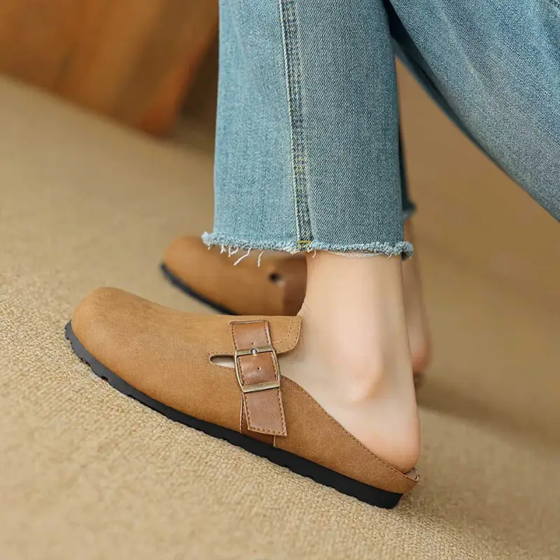 MADALLO Rubber Sole Slip Resistant Closed Toe Slippers Women's-7