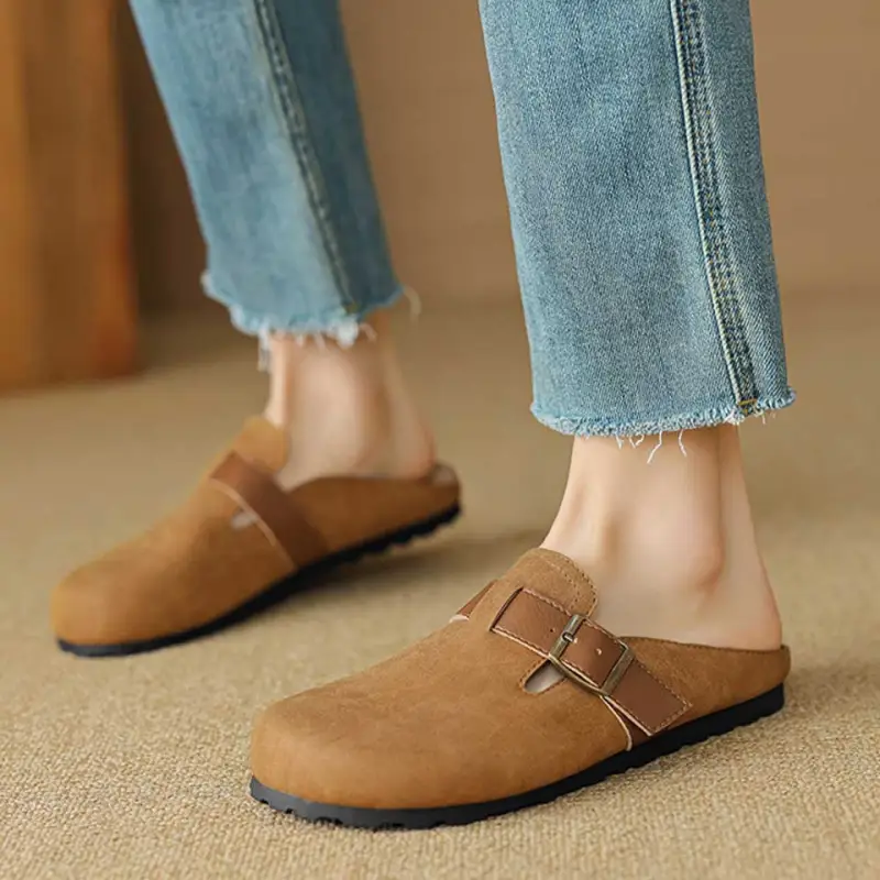 MADALLO Rubber Sole Slip Resistant Closed Toe Slippers Women's-8