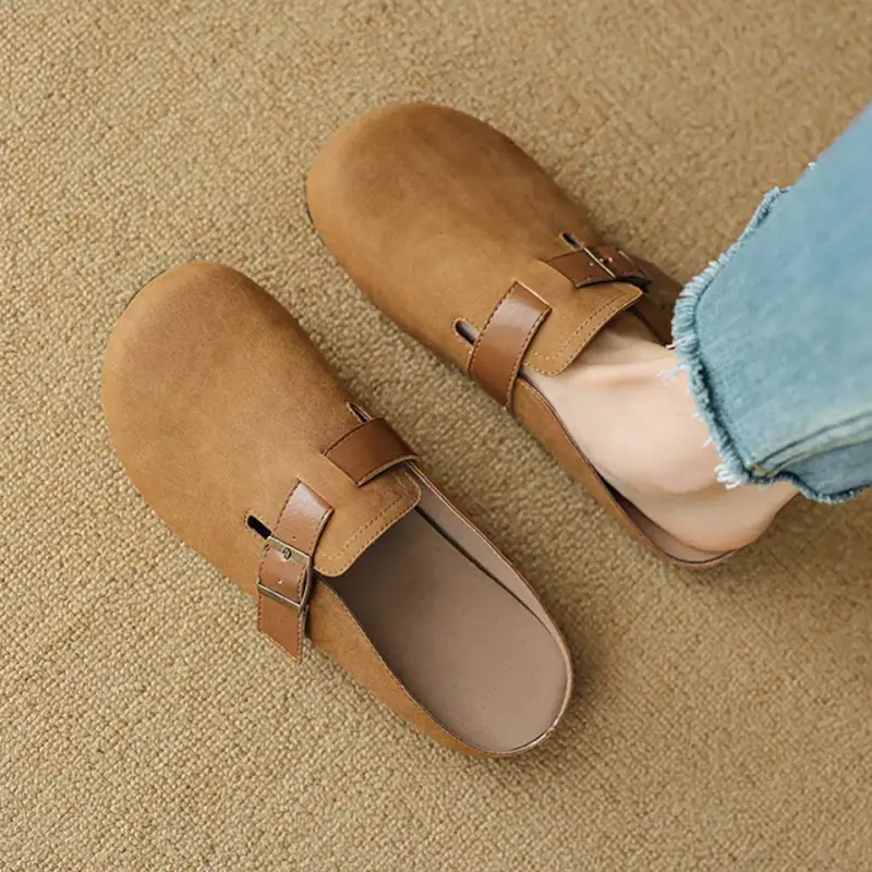 MADALLO Rubber Sole Slip Resistant Closed Toe Slippers Women's-9
