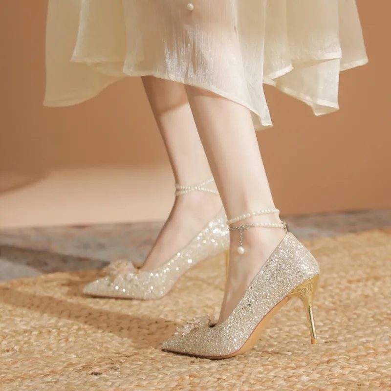 MADALLO High Heels Women's Champagne/Silver/Black-2