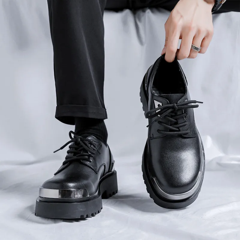 MADALLO Abrasion Resistant Height Increasing Low Top Casual Shoes Unisex Black-2