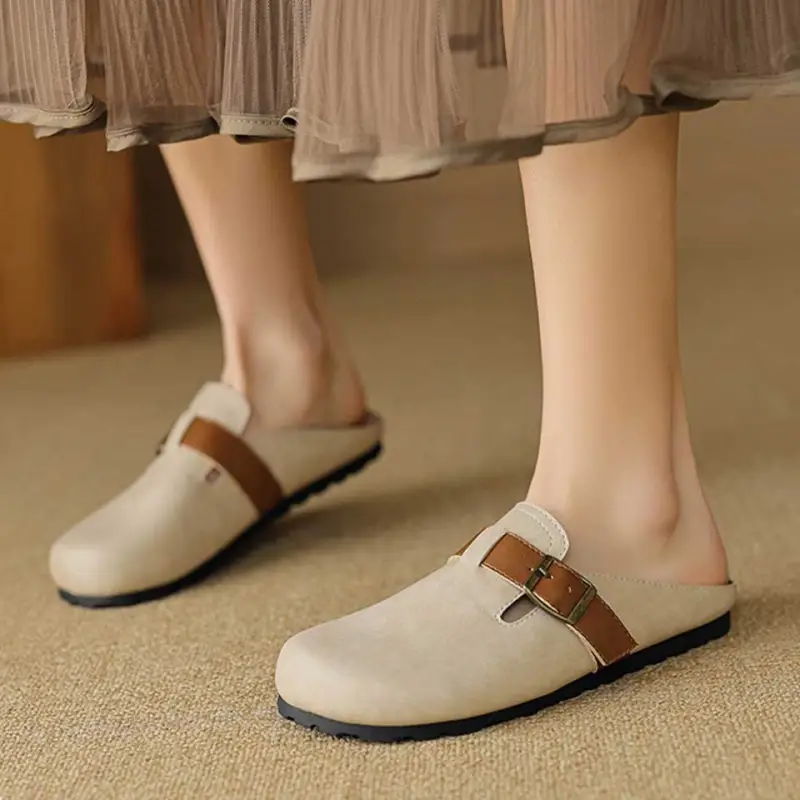 MADALLO Rubber Sole Slip Resistant Closed Toe Slippers Women's-3