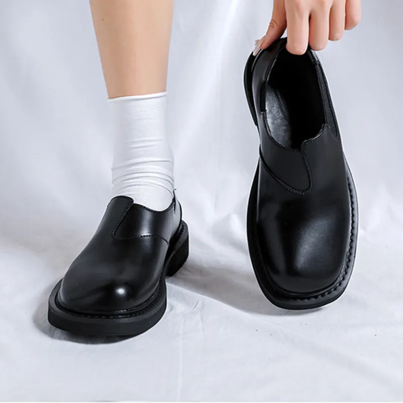 MADALLO Abrasion Resistant Height Increasing Low Top Casual Shoes Unisex Black-8