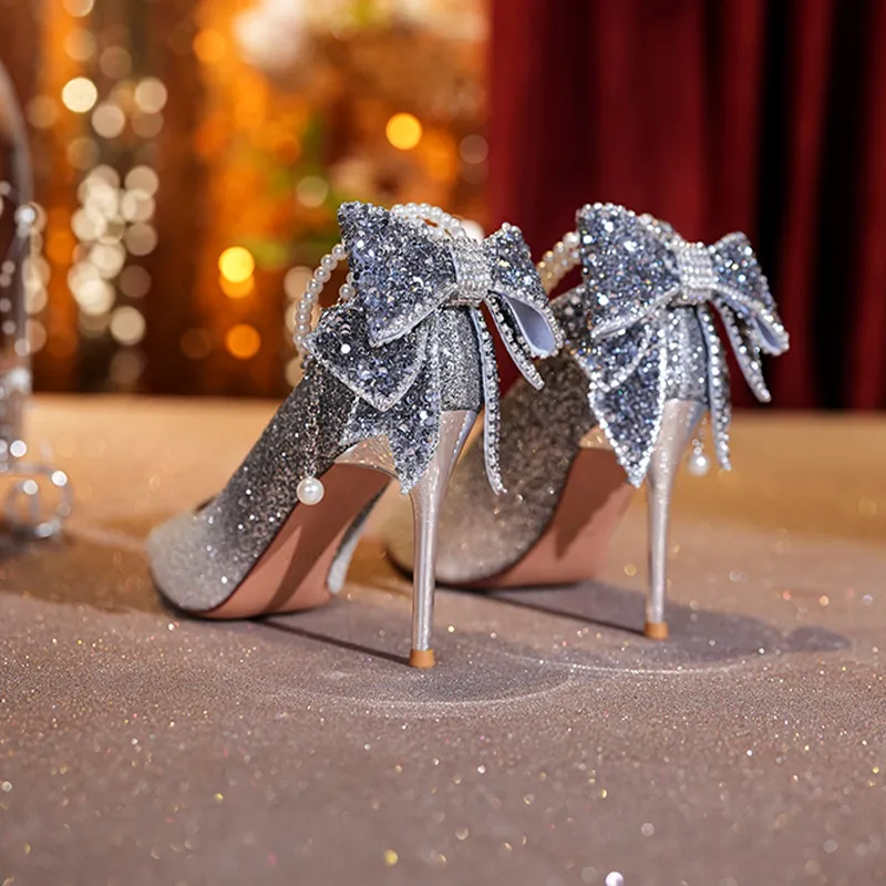 MADALLO High Heels Women's Champagne/Gunmetal-7