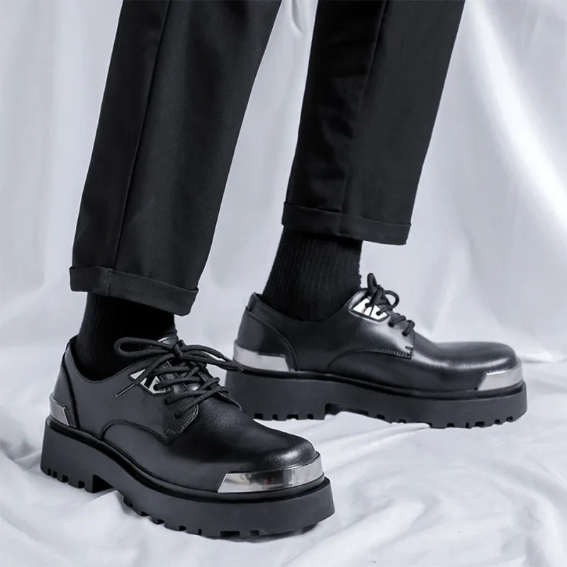 MADALLO Abrasion Resistant Height Increasing Low Top Casual Shoes Unisex Black-1