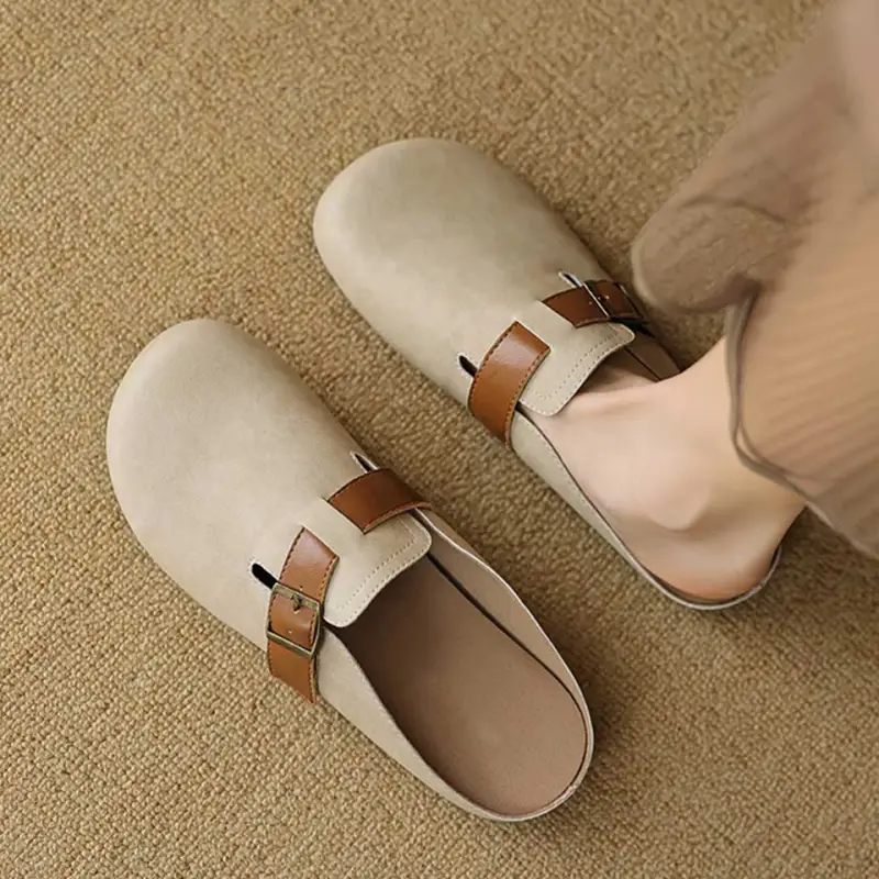 MADALLO Rubber Sole Slip Resistant Closed Toe Slippers Women's-4