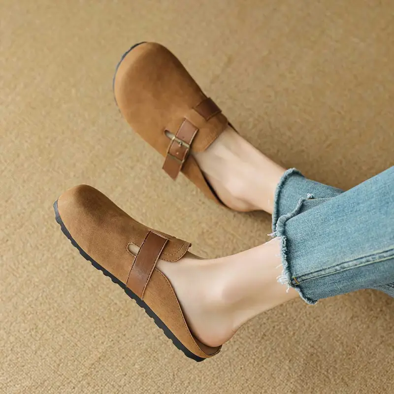 MADALLO Rubber Sole Slip Resistant Closed Toe Slippers Women's-6