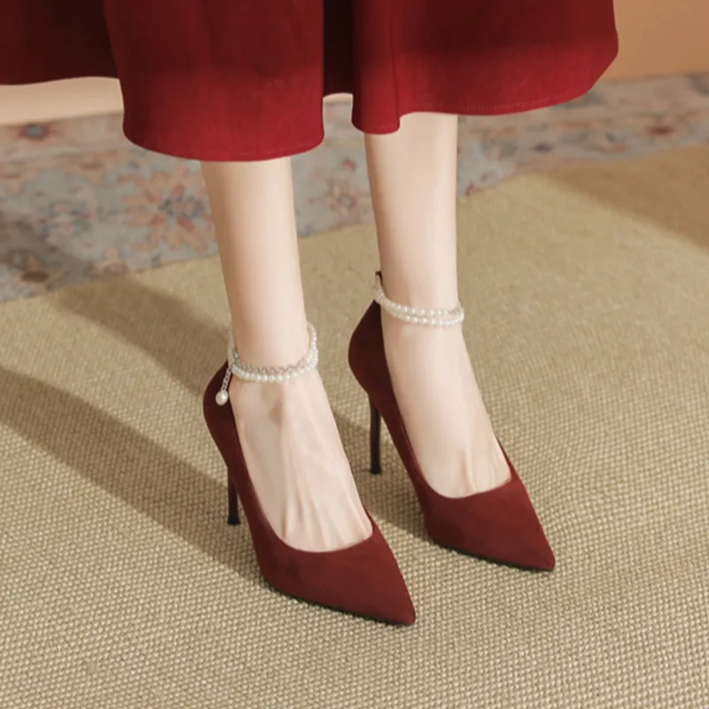 MADALLO High Heels Women's Ecru/Burgundy/Black-6