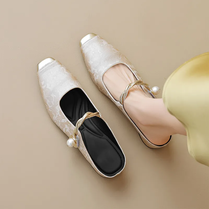 MADALLO Rubber Sole Odor Resistant Abrasion Resistant Slip Resistant Closed Toe Slippers Women's-1