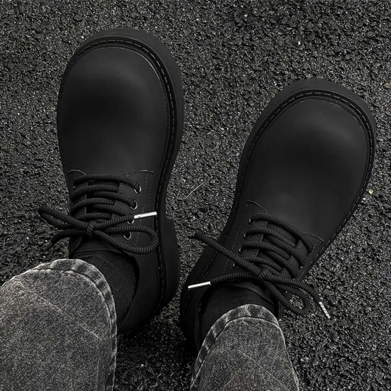 MADALLO Abrasion Resistant Height Increasing Low Top Casual Shoes Men's Black-3