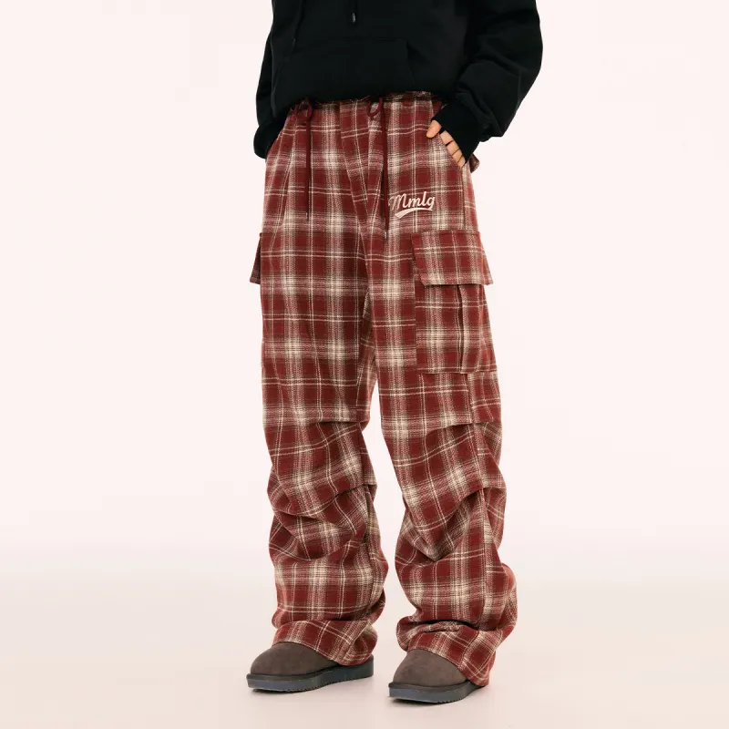 Mmlg Casual Pants Unisex Redmi Plaid-2