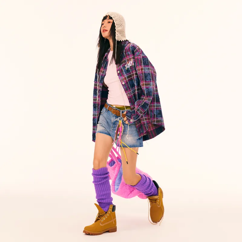 Mmlg Shirt Unisex Tie Dye Purple Plaid-5