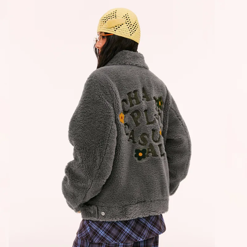Mmlg Velvet feel Coat Unisex Dark Gray-2