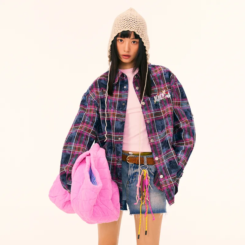 Mmlg Shirt Unisex Tie Dye Purple Plaid-2