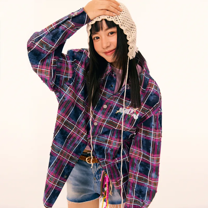 Mmlg Shirt Unisex Tie Dye Purple Plaid-3