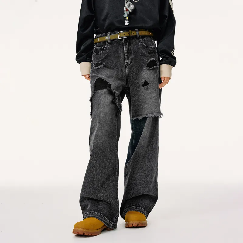 Mmlg Jeans Unisex Washed Denim Black-2