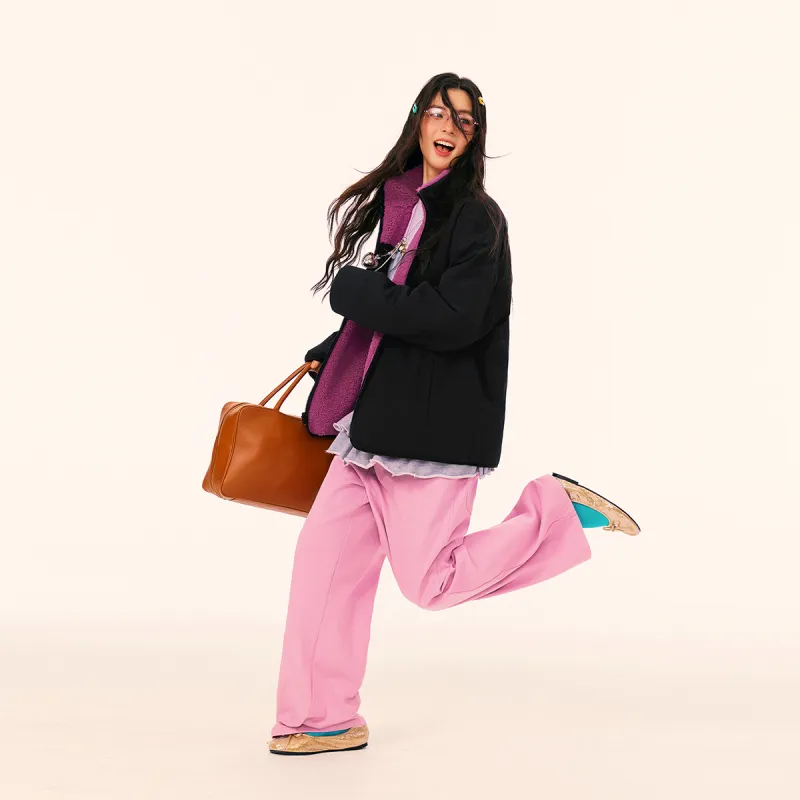 Mmlg Velvet feel Coat Unisex Fuchsia-5