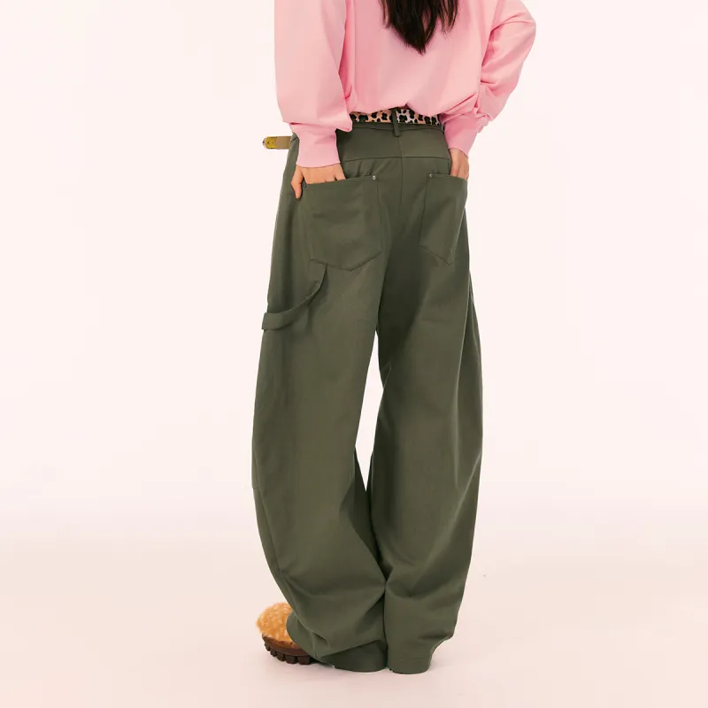 Mmlg Casual Pants Unisex Olive Green-4