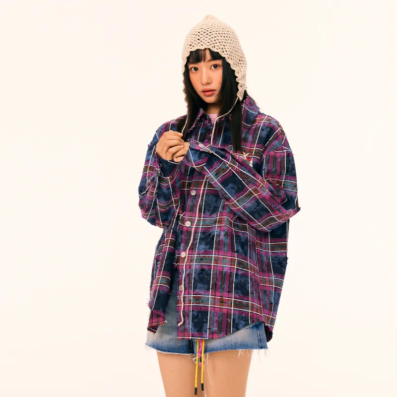 Mmlg Shirt Unisex Tie Dye Purple Plaid-4