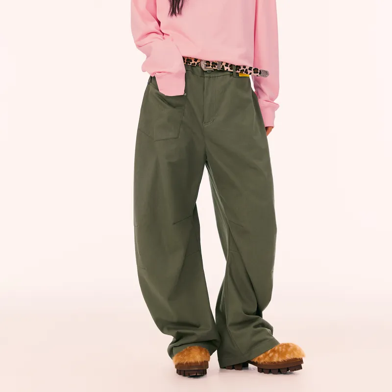 Mmlg Casual Pants Unisex Olive Green-3
