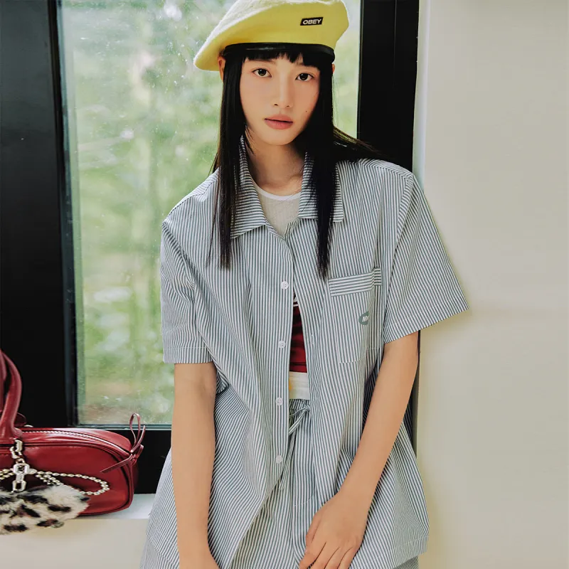 Mmlg Shirt Unisex Gray/Green/White Stripes-3