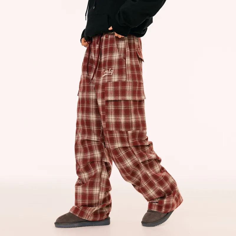 Mmlg Casual Pants Unisex Redmi Plaid-4