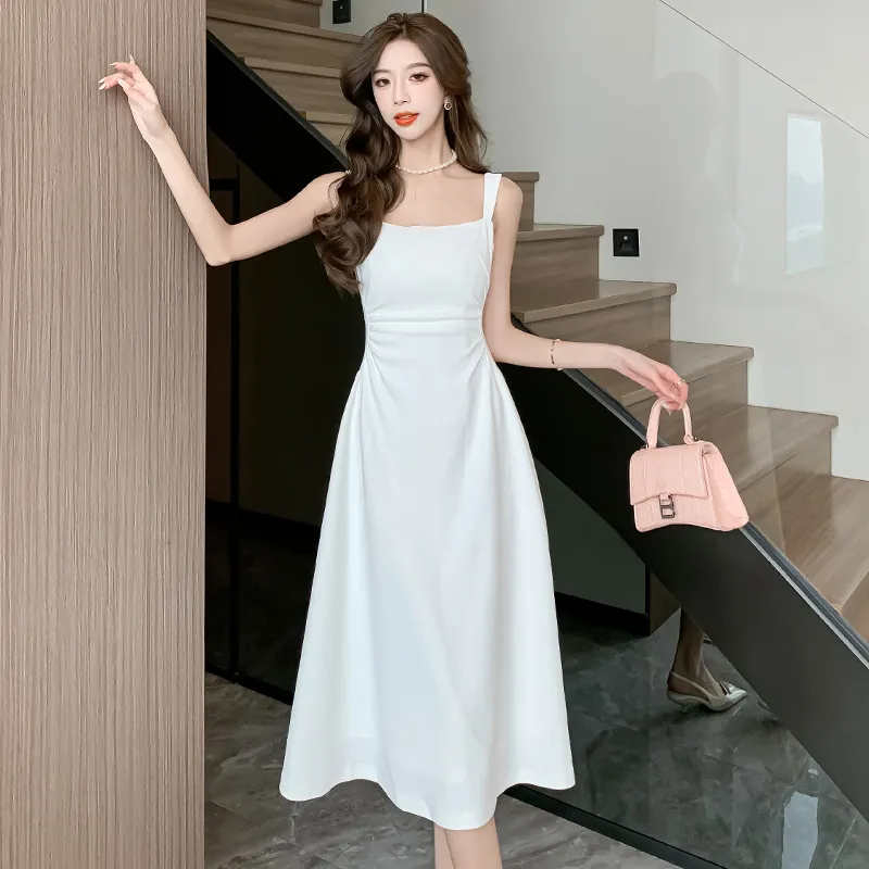 GOSO Slip Dresses Women's White-3