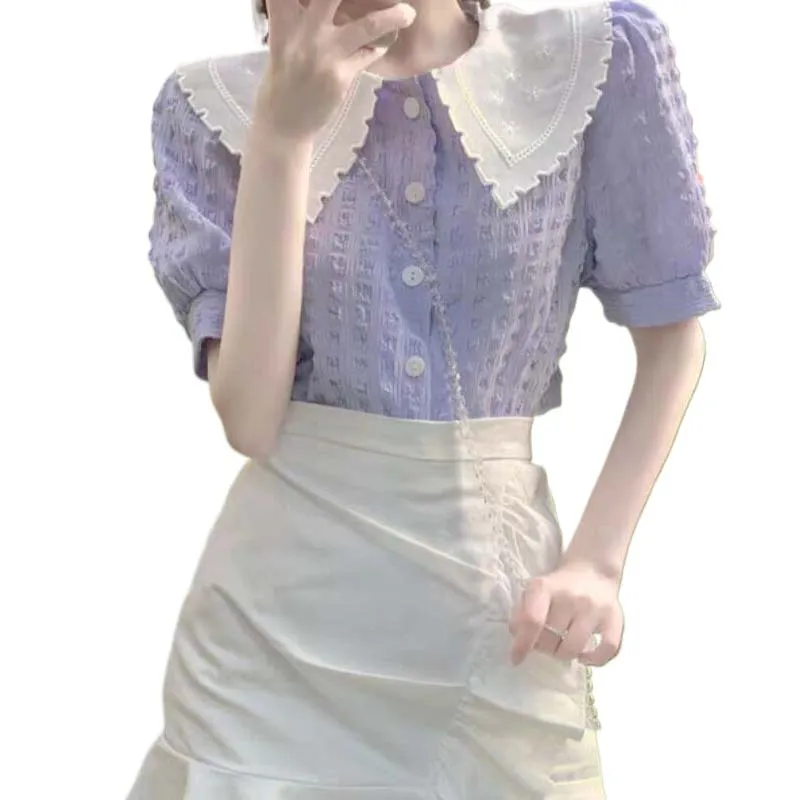 GOSO Chiffon Shirts Women's Taro Purple-2