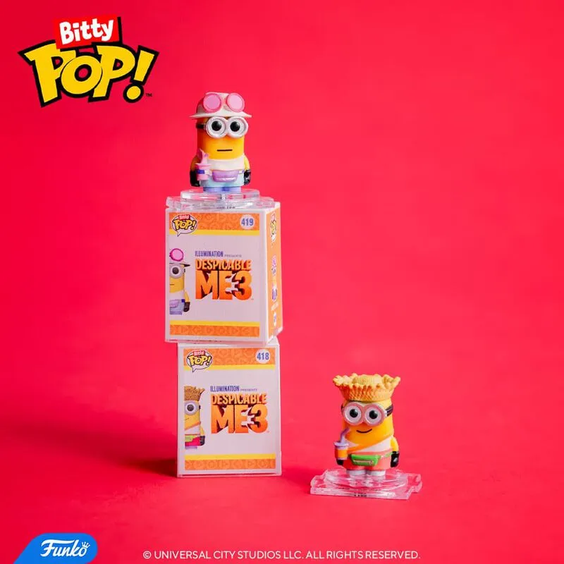 Funko Despicable Me, Minions Tourist Jerry 4PK Chibi Figures-2