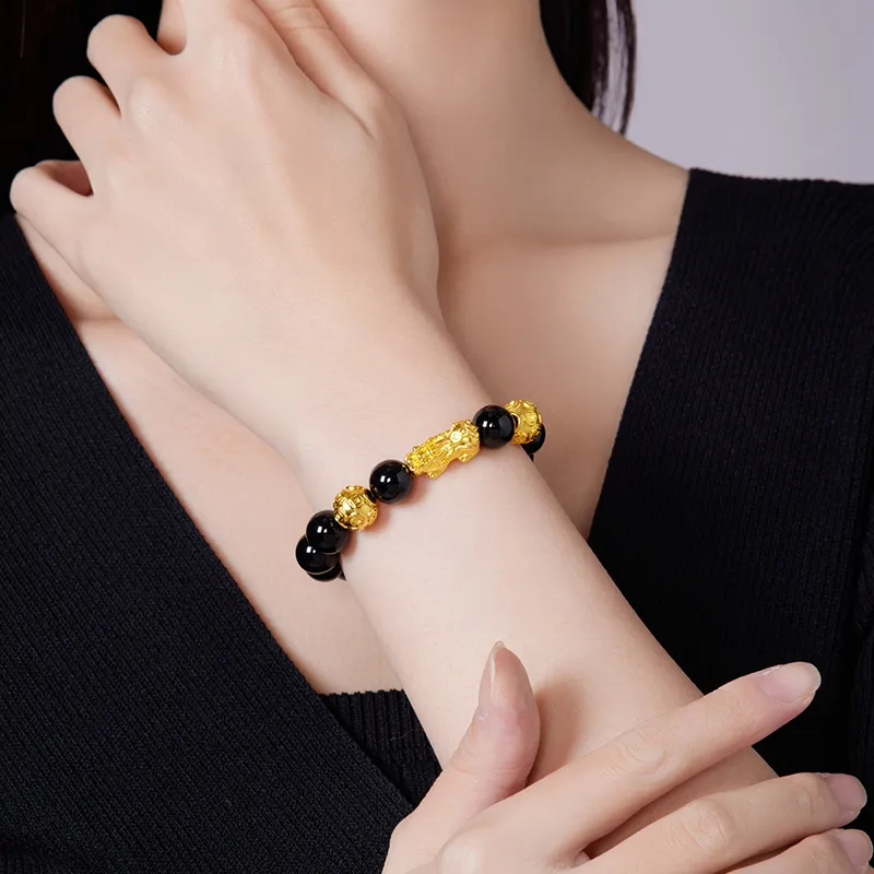 JINGUIFU Obsidian Bracelets Unisex-4