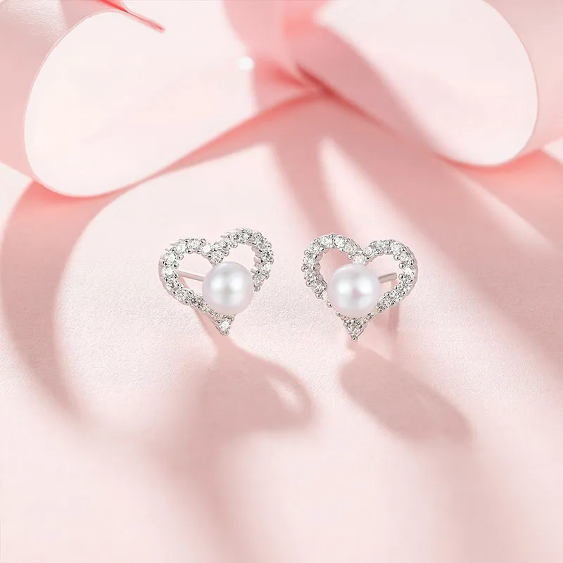 JINGUIFU Freshwater Pearl Stud Earrings Women's-3