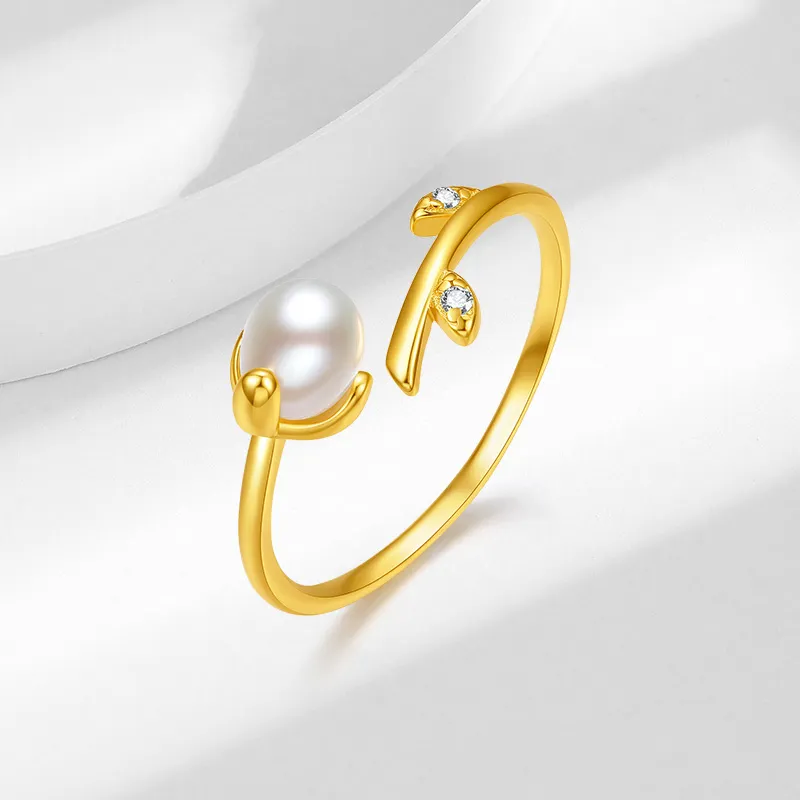 JINGUIFU Freshwater Pearl Rings Women's-3
