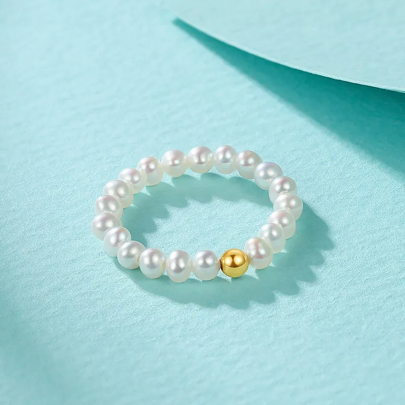 JINGUIFU Freshwater Pearl Rings Women's-4