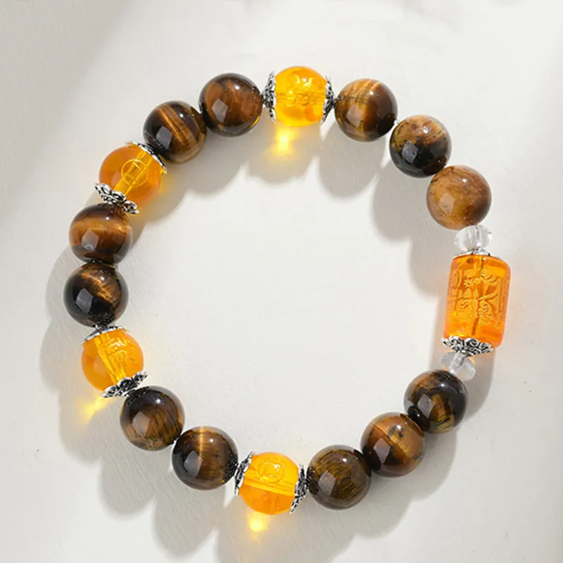 JINGUIFU Tiger's Eye Stone Bracelets Unisex-4