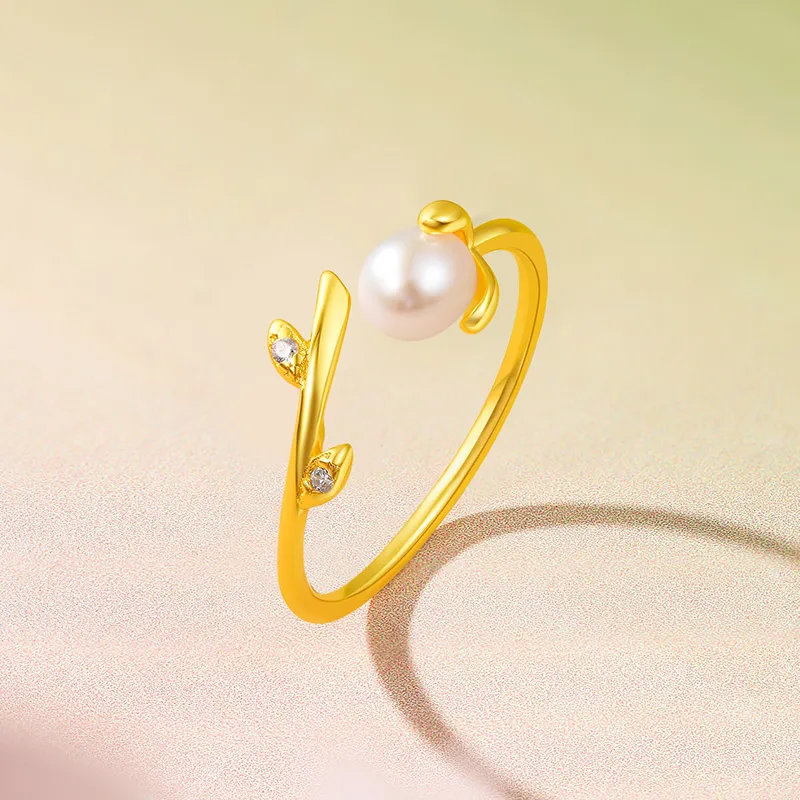 JINGUIFU Freshwater Pearl Rings Women's-4