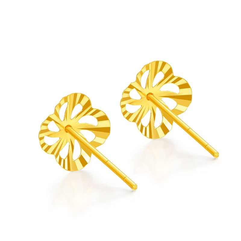 JINGUIFU 18K Gold Stud Earrings Women's-2