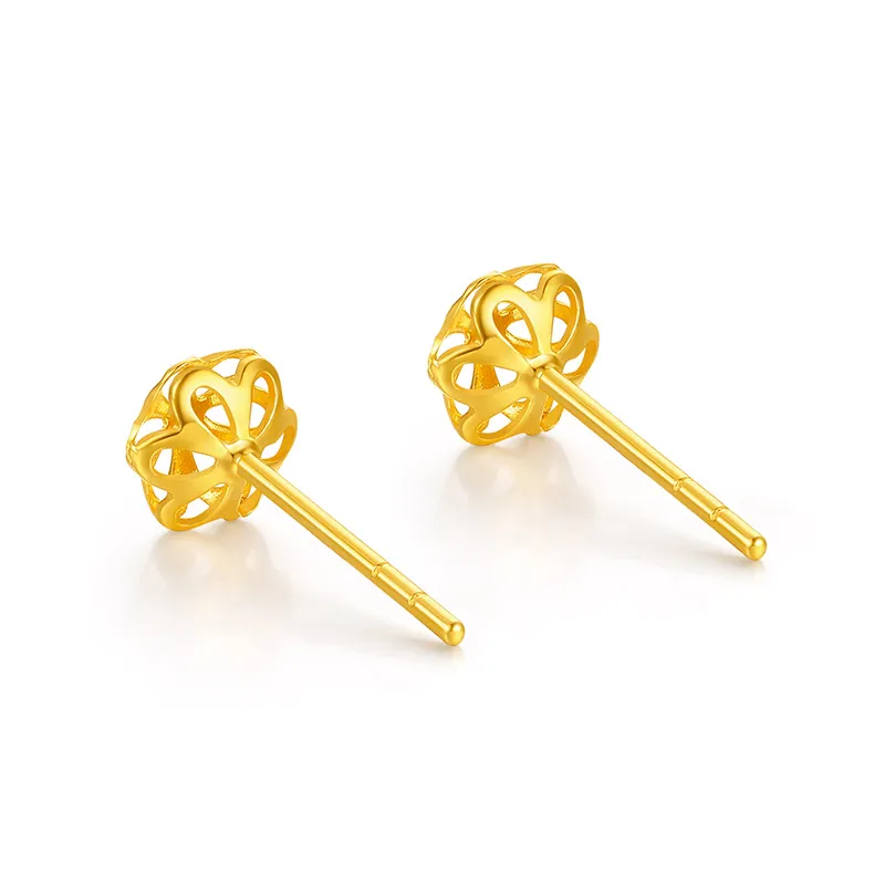 JINGUIFU 18K Gold Stud Earrings Women's-1