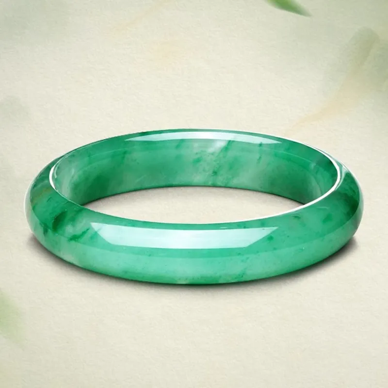JINGUIFU Natural African Emerald Bangles Women's-2