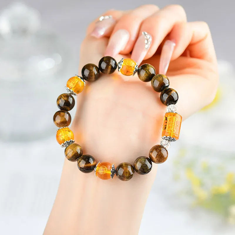 JINGUIFU Tiger's Eye Stone Bracelets Unisex-2