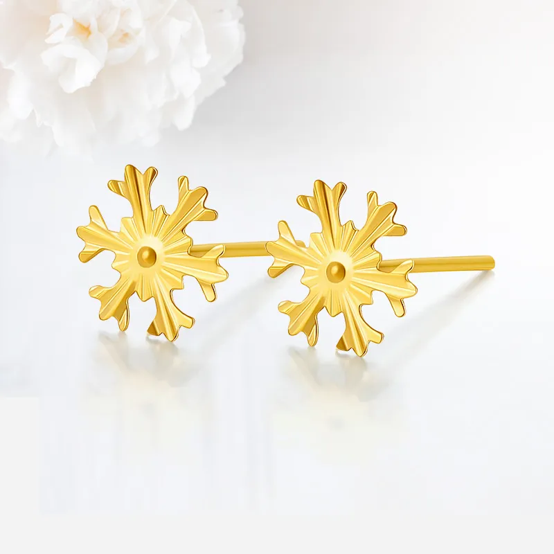 JINGUIFU Gold Stud Earrings Women's-3