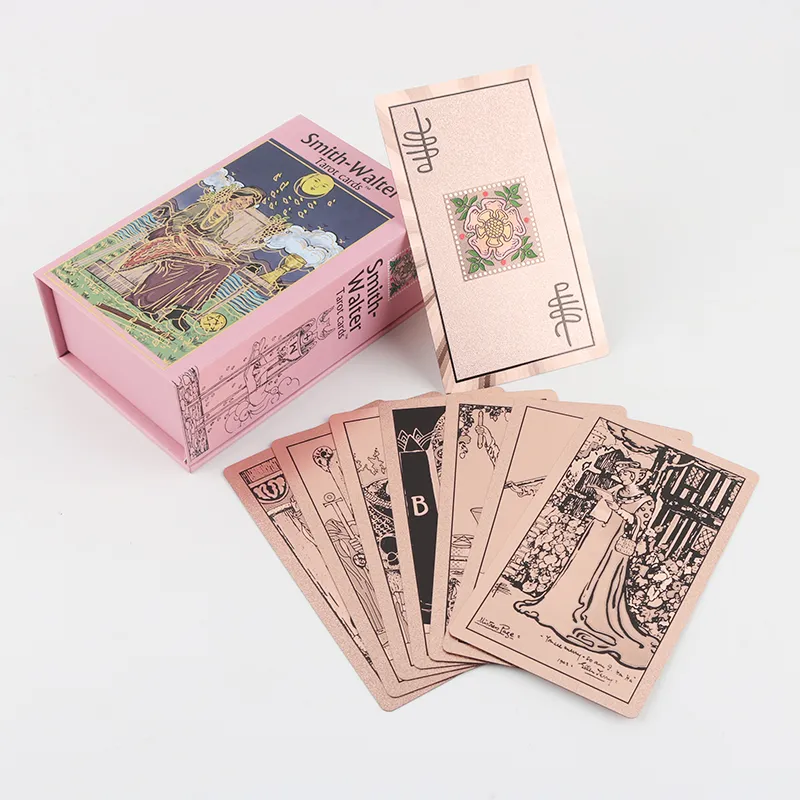JINBANG Wite Tarot Collection, Gold Foil PVC Waterproof, Tarot Board Games-82