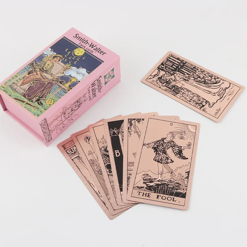 JINBANG Wite Tarot Collection, Gold Foil PVC Waterproof, Tarot Board Games-87