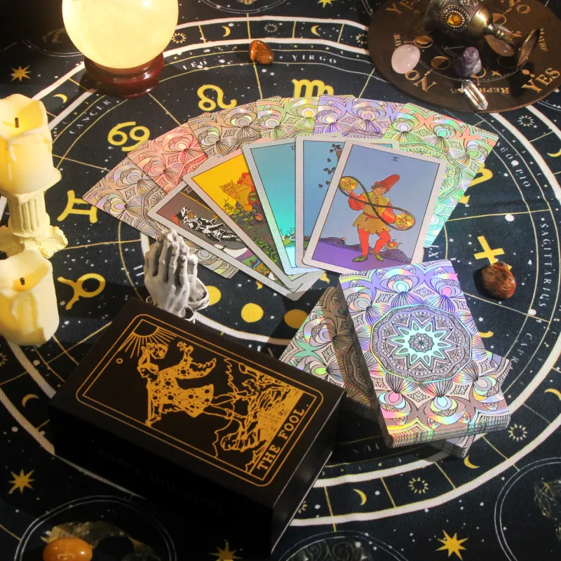 JINBANG Wite Tarot Collection, Gold Foil PVC Waterproof, Tarot Board Games-63