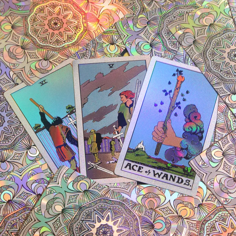 JINBANG Wite Tarot Collection, Gold Foil PVC Waterproof, Tarot Board Games-67