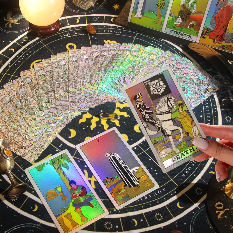 JINBANG Wite Tarot Collection, Gold Foil PVC Waterproof, Tarot Board Games-62